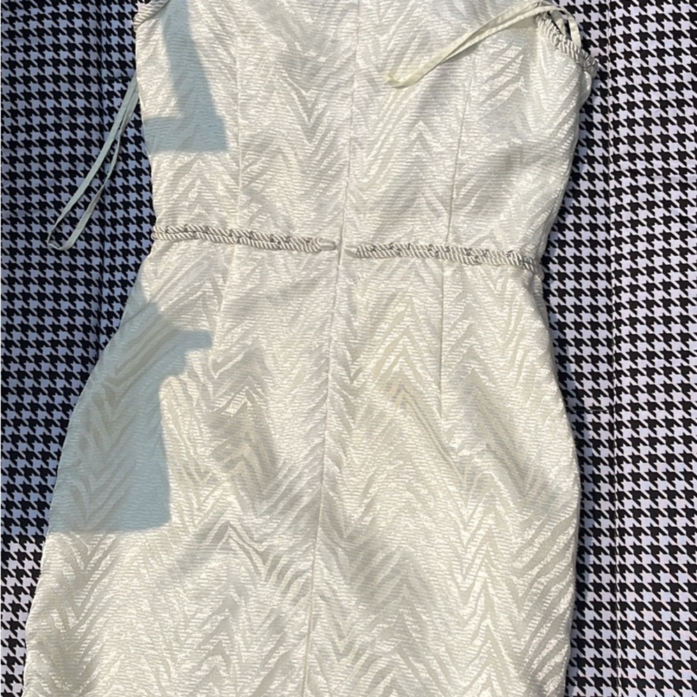 ANTONIO MELANI Cream Sheath Dress Spaghetti Strap